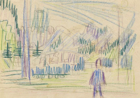 Ernst Ludwig Kirchner — Gebirgslandschaft (Landschaft bei Davos, Landschaft mit Personen)