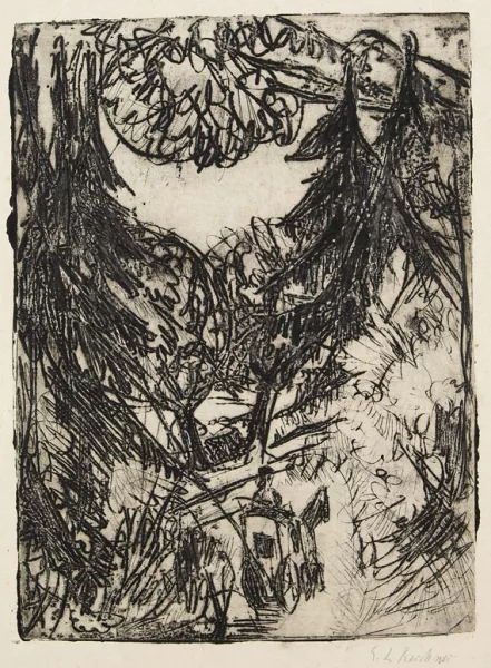 Ernst Ludwig Kirchner — Waldstrasse Königstein mit Post