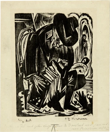 Ernst Ludwig Kirchner — Handorgler (Ziehharmonikaspieler) — Galerie Kornfeld