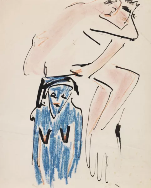 Ernst Ludwig Kirchner — Liebespaar auf blauem Schemel