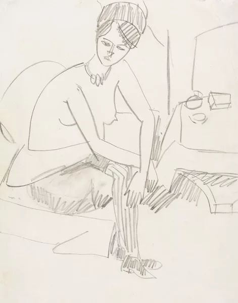 Ernst Ludwig Kirchner — Sitzender Halbakt im Atelier (Dodo)
