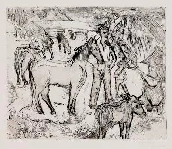 Ernst Ludwig Kirchner — Alpszene mit Pferd