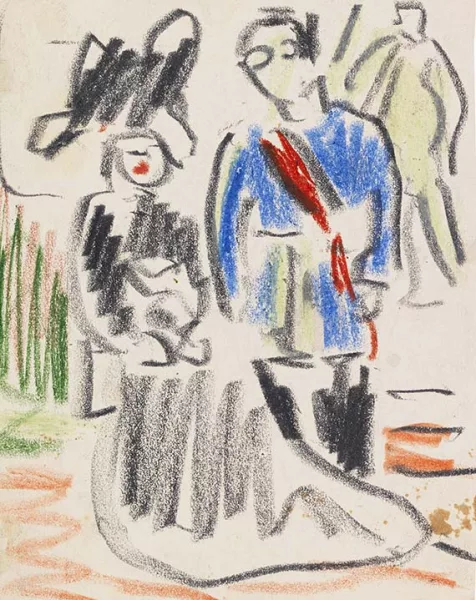 Ernst Ludwig Kirchner — Stehendes Paar (Corpsstudent)
