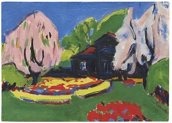 Ernst Ludwig Kirchner — Landschaft mit Haus (Torhaus an der Hauptallee des Großen Gartens in Dresden)
