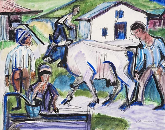 Ernst Ludwig Kirchner — Bauern mit Kuh