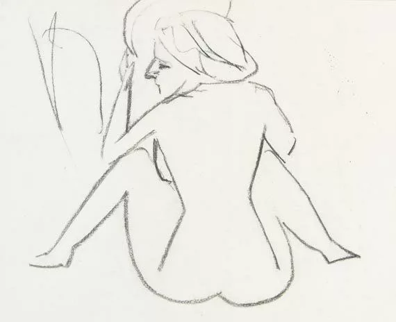 Ernst Ludwig Kirchner — Sitzender weiblicher Rückenakt