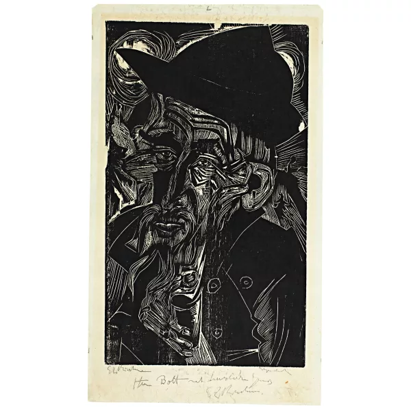 Ernst Ludwig Kirchner — Alter bärtiger Älpler in schwarzem Hut - Kaspar Cadiepolt