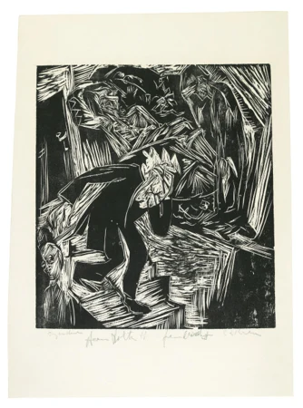 Ernst Ludwig Kirchner — Davids Klage um Absalom Blatt 7 der Folge "Absalom" — Galerie Kornfeld