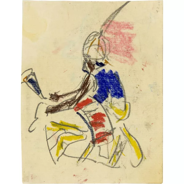 Ernst Ludwig Kirchner — Negertrommler mit Turban - Rückseitig: Drei Negertrommler