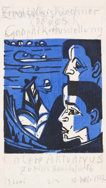 Ernst Ludwig Kirchner — Titelholzschnitt des Katalogs der Ausstellung von E.L. Kirchner, Galerie Aktuaryus, Zürich