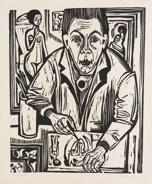 Ernst Ludwig Kirchner — Selbstbildnis, zeichnend