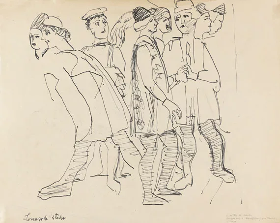 Ernst Ludwig Kirchner — Skizze nach dem Fresko "Vermählung der Maria" von Lorenzo da Viterbo