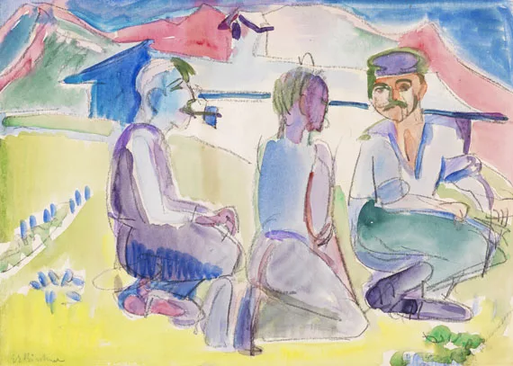 Ernst Ludwig Kirchner — Sitzende Bauern (Lagernde Bauern)