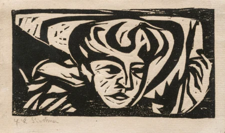 Kopf Dodo auf Kissen, 1906