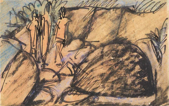 Ernst Ludwig Kirchner — Drei Figuren auf Fehmarn (Postkarte)