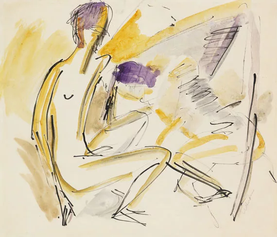 Ernst Ludwig Kirchner — Sitzender und liegender Akt am Strand