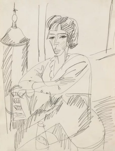 Ernst Ludwig Kirchner — Sitzende Frau (Erna vor dem Ofen)
