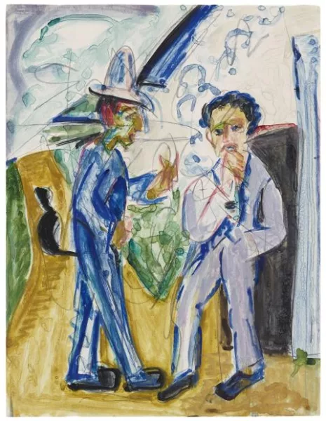 Ernst Ludwig Kirchner — Zwei Bauern im Gespräch