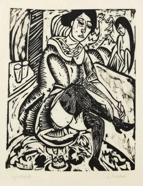 Ernst Ludwig Kirchner — Frau, Schuh zuknöpfend