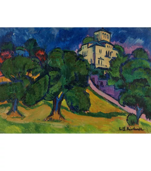 Ernst Ludwig Kirchner — Villa im Park (Villa bei der Waldschlösschenbrauerei in Dresden) (recto) - Lehmgrube bei Dresden (verso)