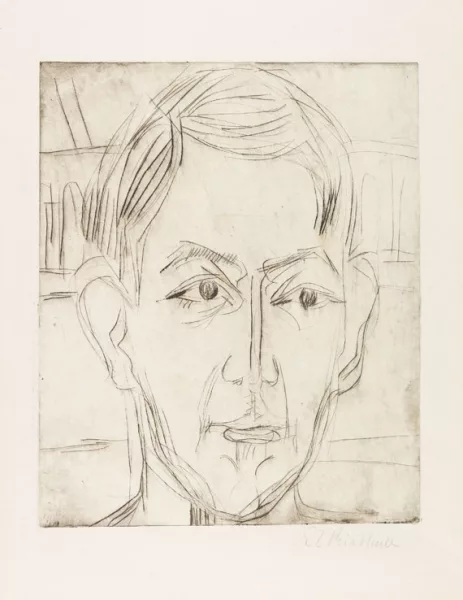 Ernst Ludwig Kirchner — 1 Orig.-Radierung: Portrait Dr. Hans Bütow