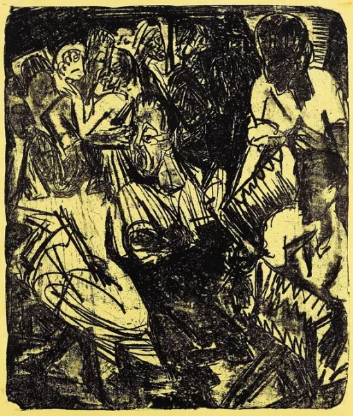 Ernst Ludwig Kirchner — Alptanz mit zwei Handorglern