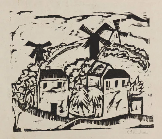 Ernst Ludwig Kirchner — Landschaft mit Windmühlen