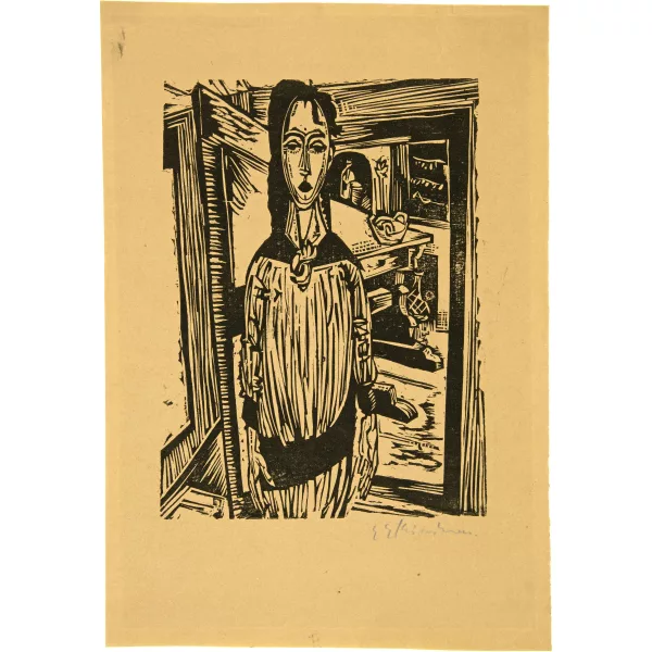 Ernst Ludwig Kirchner — Schlankes Mädchen vor offener Zimmertür