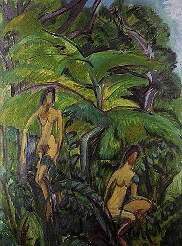 Ernst Ludwig Kirchner — 2 Badende zwischen Bäumen