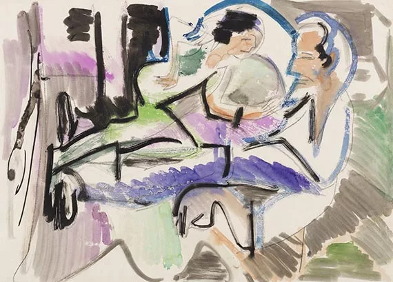 Ernst Ludwig Kirchner — Liegendes Paar auf Ruhebett