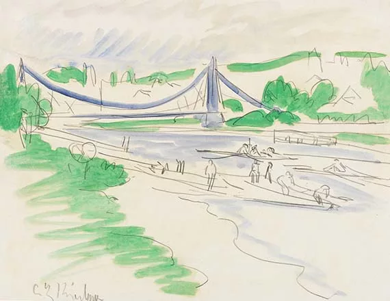 Ernst Ludwig Kirchner — Die Elbbrücke "Das blaue Wunder" (Die Loschwitzer Brücke in Dresden)