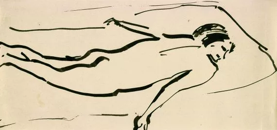Ernst Ludwig Kirchner — Liegender Mädchenakt