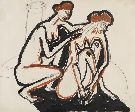 Ernst Ludwig Kirchner — Zwei hockende weibliche Akte