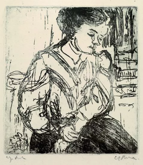 Ernst Ludwig Kirchner — Sitzende Dame in heller Bluse