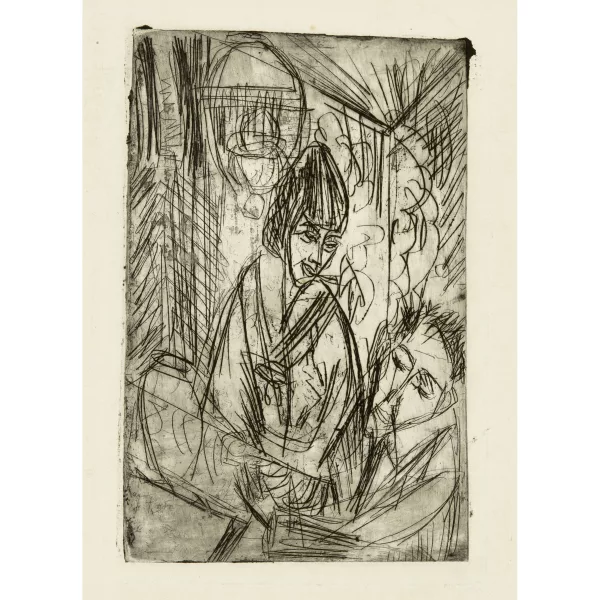 Ernst Ludwig Kirchner — Mann und Mädchen am Tisch, Köln