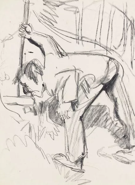 Ernst Ludwig Kirchner — Am Brunnen trinkender Bauer