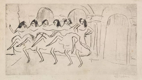Ernst Ludwig Kirchner — Sechs Tänzerinnen vor Bogendekoration (Englisches Ensemble)