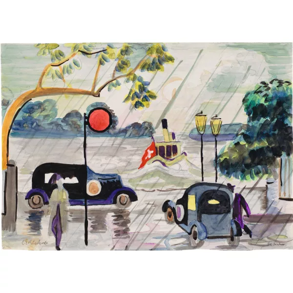Ernst Ludwig Kirchner — Regentag am Bürkliplatz in Zürich