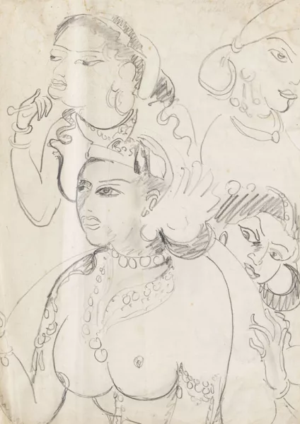 Ernst Ludwig Kirchner — Königin Sivali und ihre Dienerinnen (nach Ajanta-Fresko)