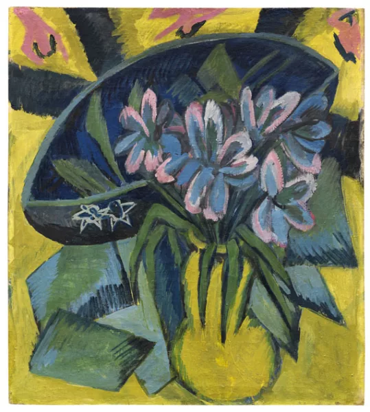 Ernst Ludwig Kirchner — Verblühte Tulpen / Porträt Simon Guttmann, sitzend