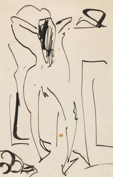Ernst Ludwig Kirchner — Rückenakt, sich das Haar ordnend