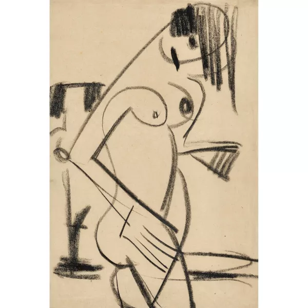Ernst Ludwig Kirchner — Stehender Akt nach rechts.