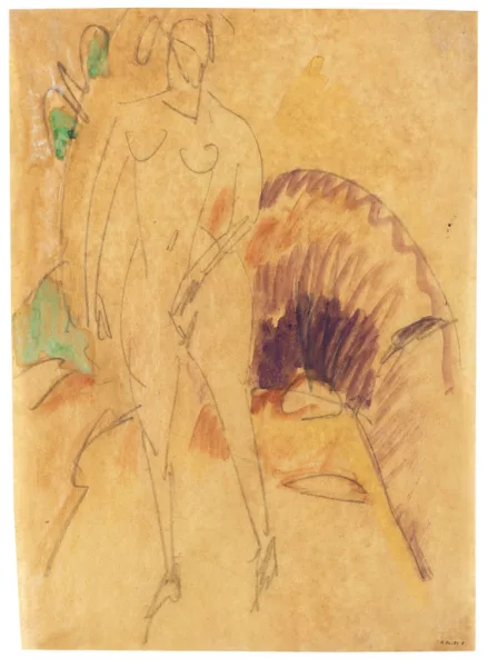 Ernst Ludwig Kirchner — Stehender Akt - Stehende vor Gebüsch