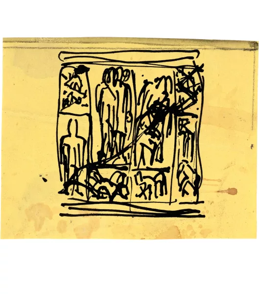 Ernst Ludwig Kirchner — Ideenskizze für einen Wandbehang mit vier Bahnen