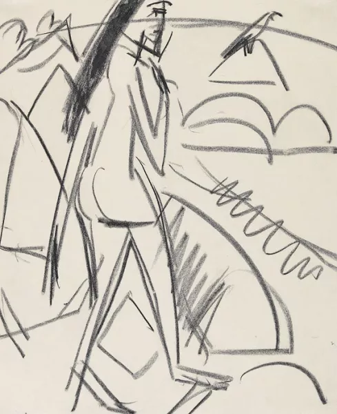Ernst Ludwig Kirchner — Schreitender weiblicher Akt am Strand