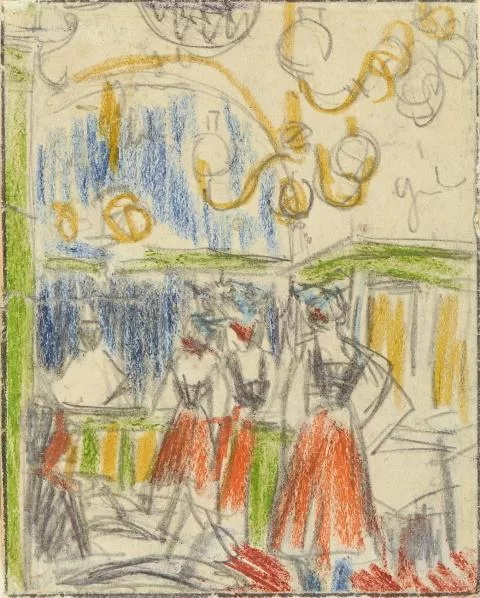 Ernst Ludwig Kirchner — Ballhaus mit tanzenden Mädchen