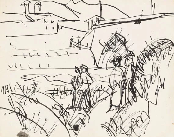 Ernst Ludwig Kirchner — Spaziergänger bei einer Brücke