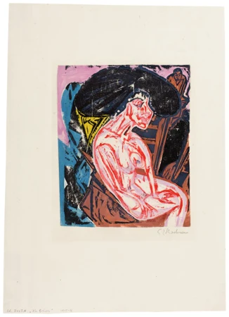Ernst Ludwig Kirchner — Die Geliebte Blatt 2 der Folge "Peter Schlemihls wundersame Geschichte" von Adelbert von Chamisso — Galerie Kornfeld