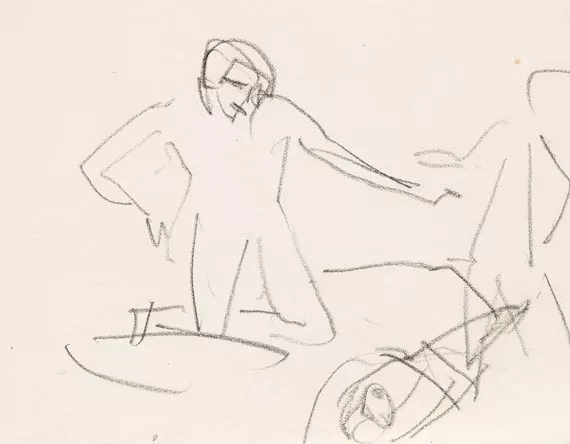 Ernst Ludwig Kirchner — Knieender Akt mit zwei Figuren