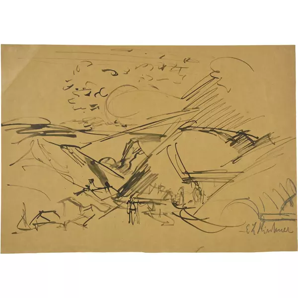 Ernst Ludwig Kirchner — Blick auf die Stafelalp mit Tinzenhorn — Galerie Kornfeld